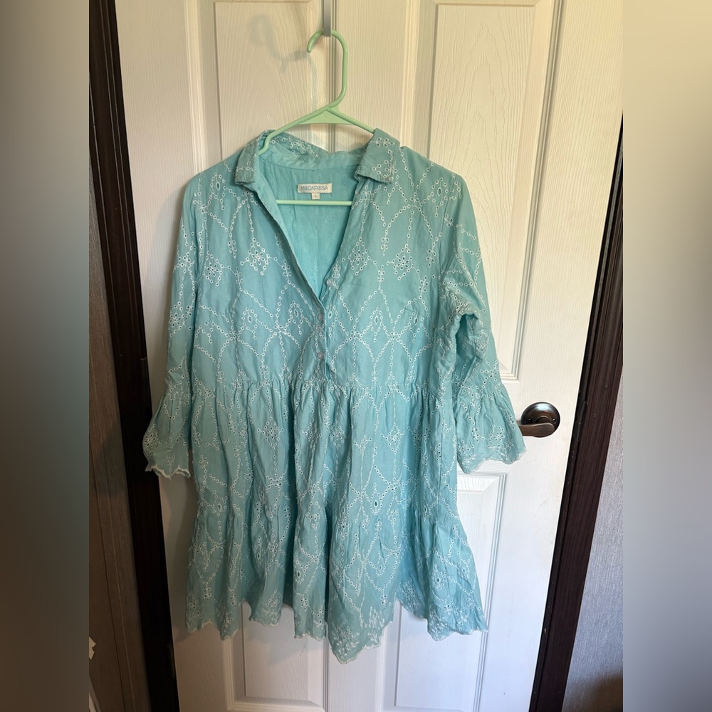 Mint Green Embroidered Women's Top
